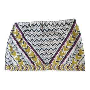 Vintage Hand Beaded Mini Skirt Fully Lined Elastic Waist Hook & Eye Closure